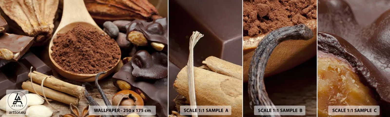 Fototapetenmuster Standard Eco - Die Beste gegen Sorgen - Gastronomie, Schokolade, Kaffee - 100x30 cm