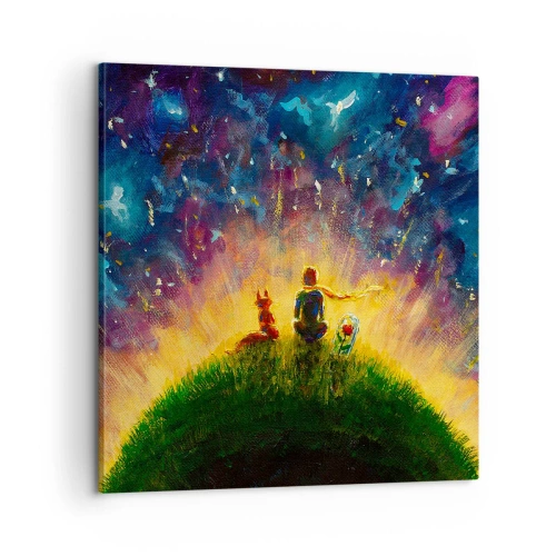 Bild auf Leinwand - Leinwandbild - Liebe und Freundschaft - die ganze Welt - 60x60 cm