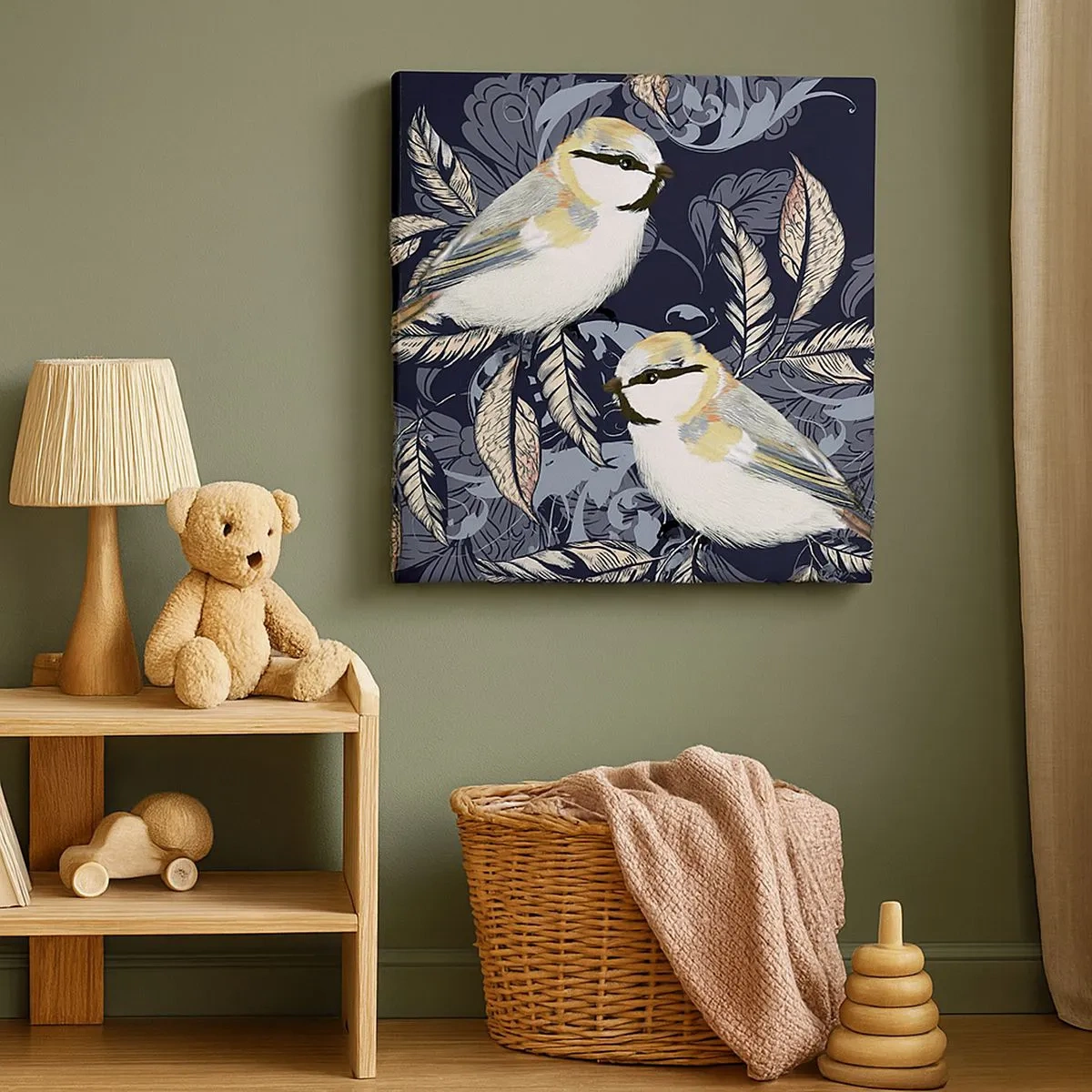 Bild auf Leinwand - Leinwandbild - Gelb-blauer Triller - 30x30 cm