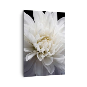 Bild auf Leinwand - Leinwandbild - Eine zarte weiße Blume auf schwarzem Hintergrund in einer eleganten Komposition - 70x100cm - Der Morgen der Braut - Moderne Wanddekoration für Wohnzimmer und Schlafzimmer ARTTOR