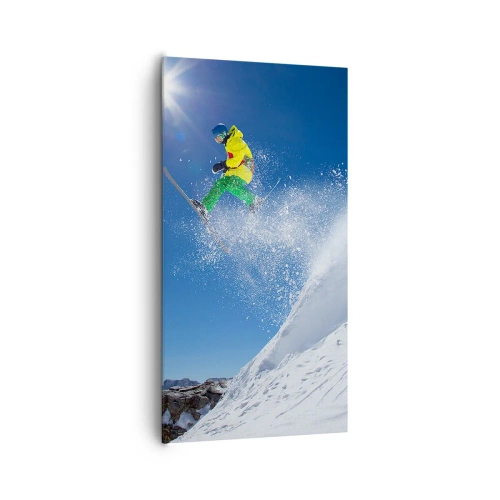 Bild auf Leinwand - Leinwandbild - Tanzen mit den Bergen - 65x120 cm