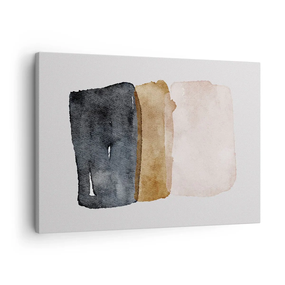 Bild auf Leinwand - Leinwandbild - Eine minimalistische Komposition aus drei Rechtecken in Erdtönen. - 70x50cm - Die Komposition der Farben der Erde - Moderne Wanddekoration für Wohnzimmer und Schlafzimmer ARTTOR