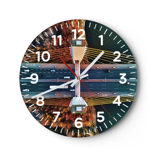 Wanduhr - Glasuhr - Jenseits der Gewässer, jenseits der Wälder - 40x40 cm