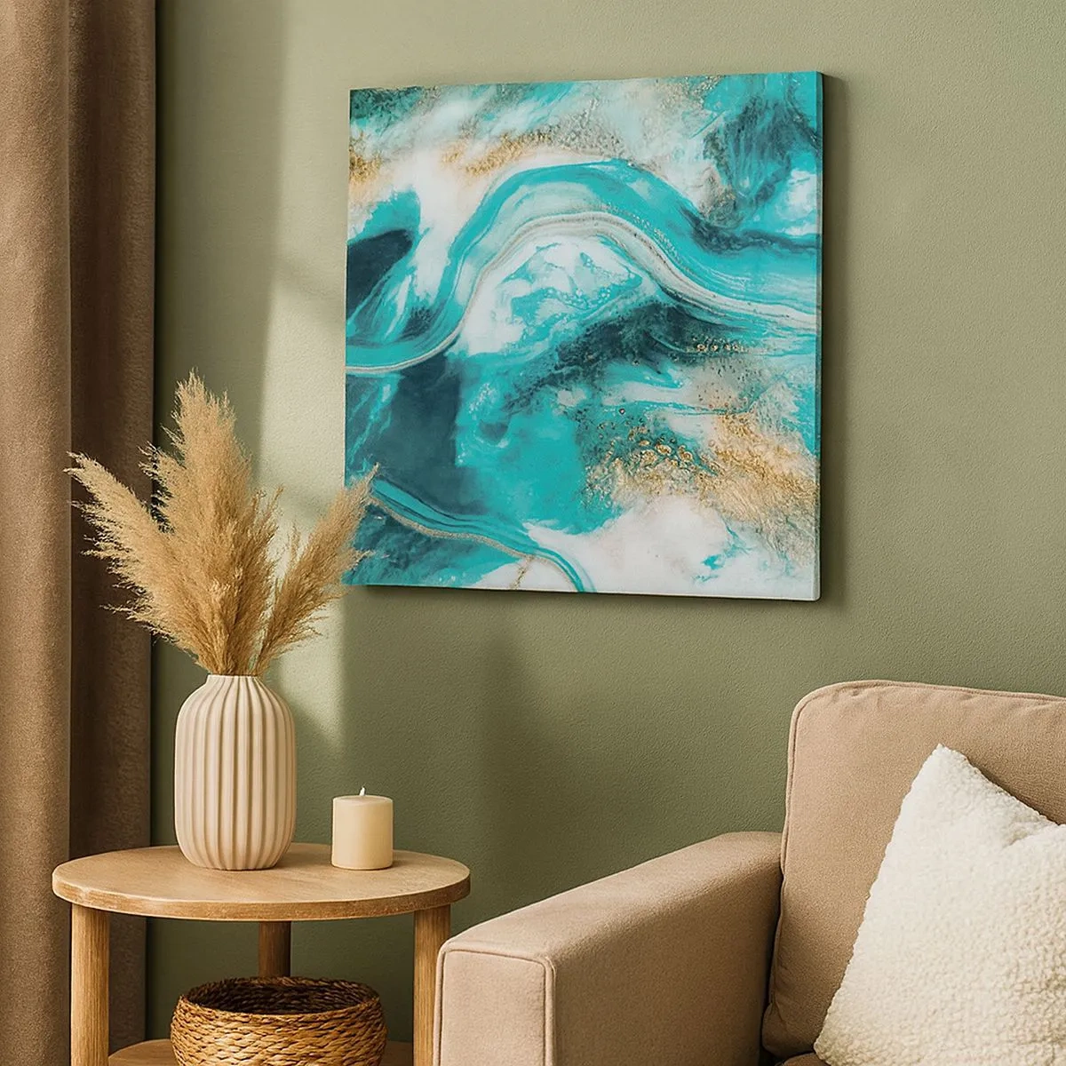 Bild auf Leinwand - Leinwandbild - Der Fluss aus Gold - 30x30 cm