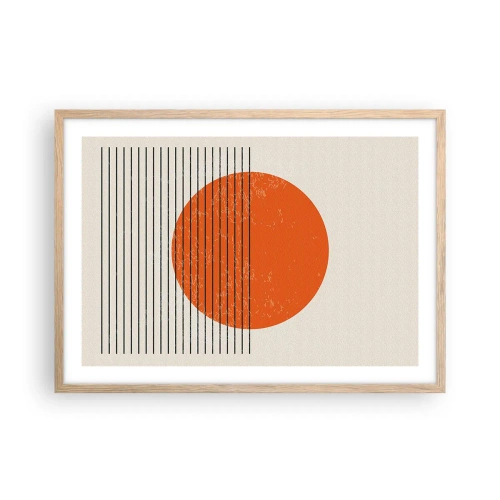 Poster in einem Rahmen aus heller Eiche - Immer die Sonne - 70x50 cm