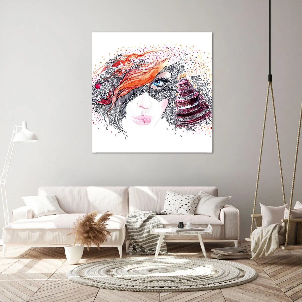 Bild auf Leinwand - Leinwandbild - Bei ihr ist jeden Tag Feiertag - 40x40 cm