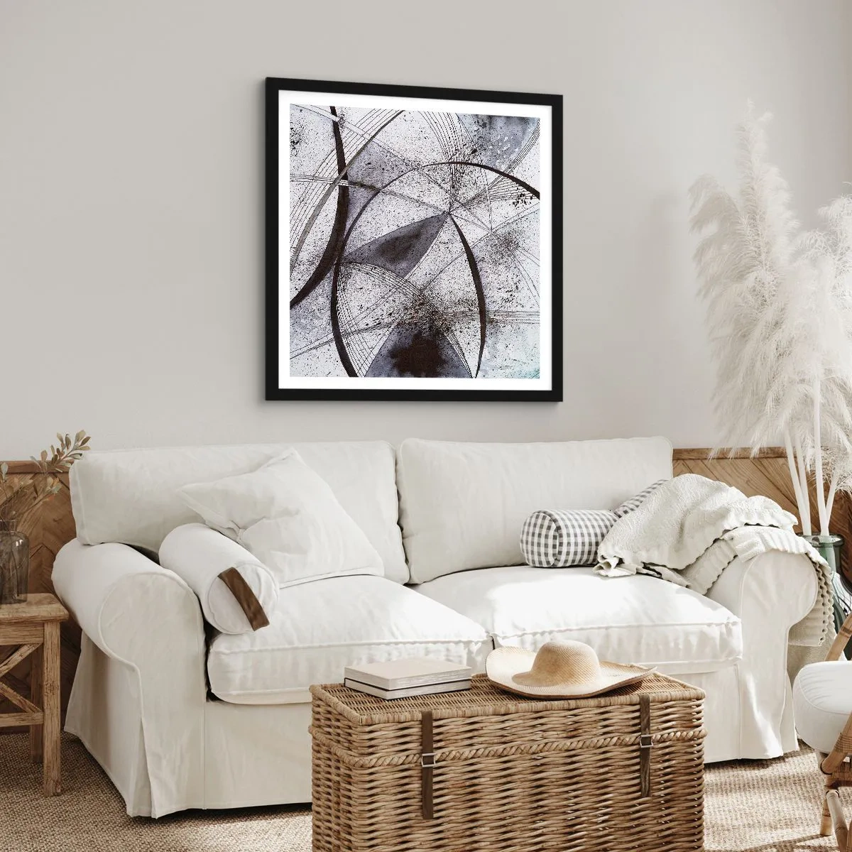 Poster in einem schwarzem Rahmen - Futuristische Fantasie - 50x50 cm