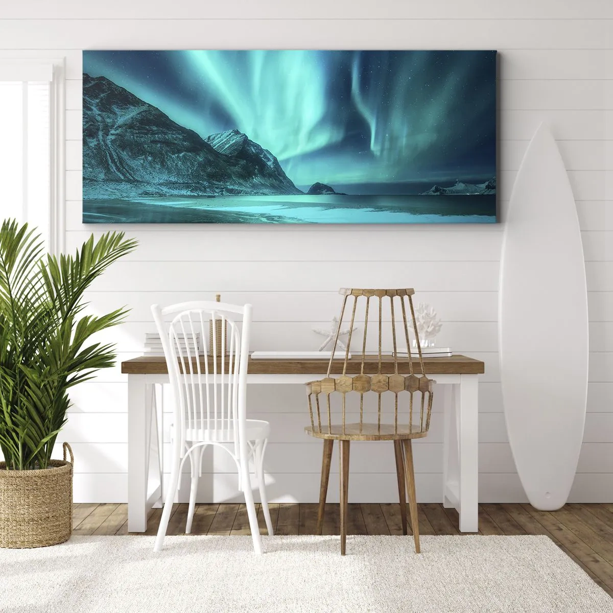 Bild auf Leinwand - Leinwandbild - Wunder des Nordens - 90x30 cm