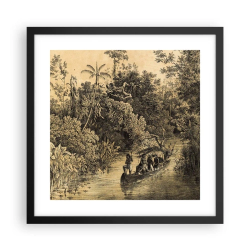 Poster in einem schwarzem Rahmen - Expedition zur Quelle - 40x40 cm