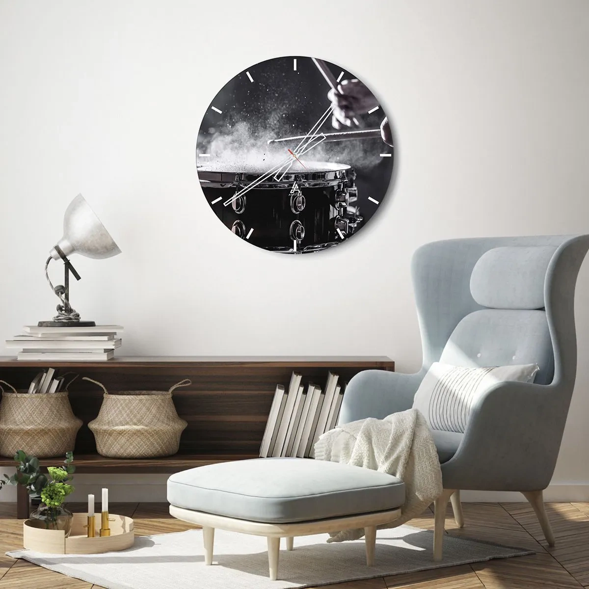 Wanduhr - Glasuhr - Der Puls der Musik - 30x30 cm