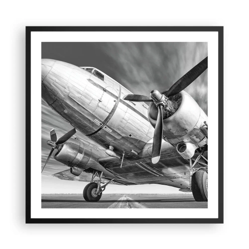 Poster in einem schwarzem Rahmen - Immer flugbereit - 60x60 cm