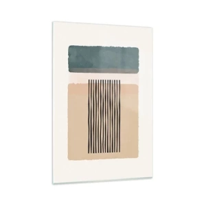 Glasbild - Bild auf glas - Minimalistische geometrische Formen in Beige- und Grüntönen - 80x120cm - Alles ist in Ordnung - Moderne Wanddekoration für Wohnzimmer und Schlafzimmer ARTTOR