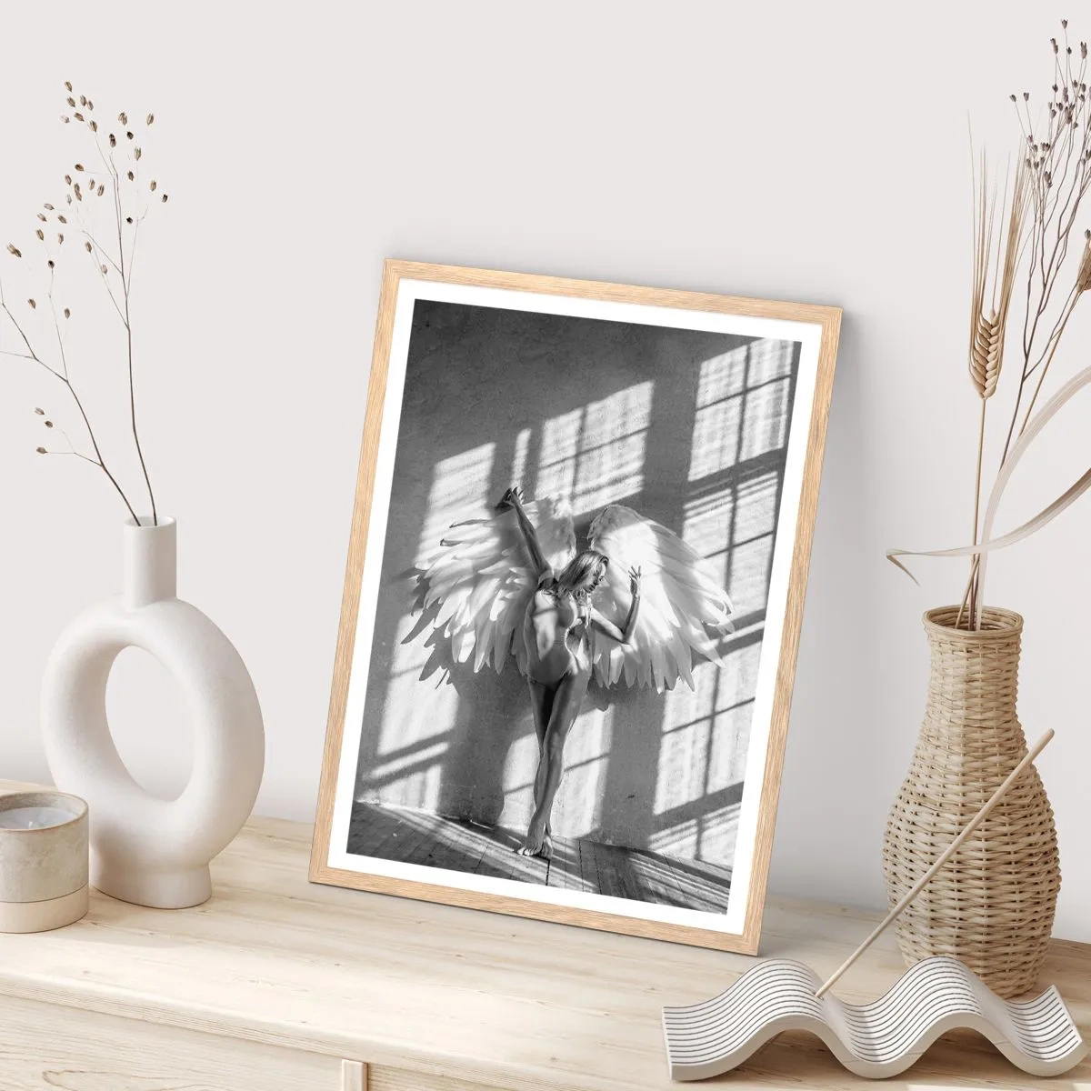 Poster in einem Rahmen aus heller Eiche - Direkt vom Himmel - 70x100 cm