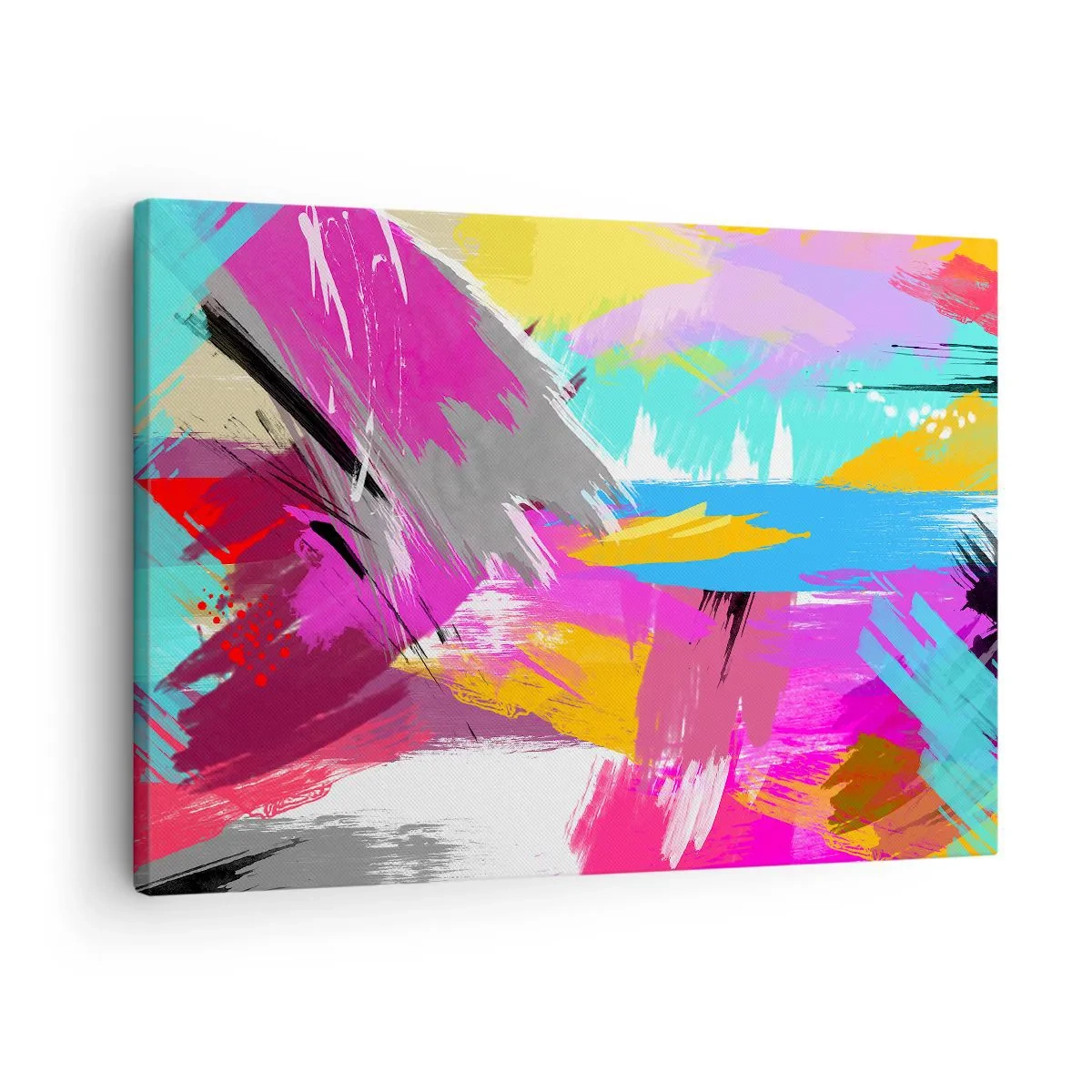Bild auf Leinwand - Leinwandbild - Dynamische Abstraktion in intensiven Farben - 70x50cm - Und nochmal und nochmal und nochmal wieder - Moderne Wanddekoration für Wohnzimmer und Schlafzimmer ARTTOR