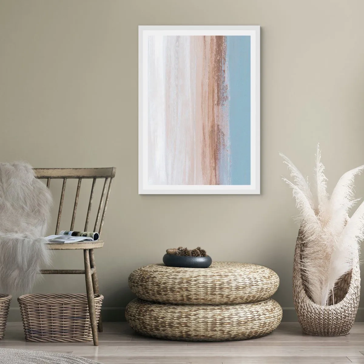 Poster in einem weißen Rahmen - Mehrdeutige Landschaft - 50x70 cm