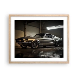 Poster in einem Rahmen aus heller Eiche - Zurück in die Vergangenheit - 50x40 cm