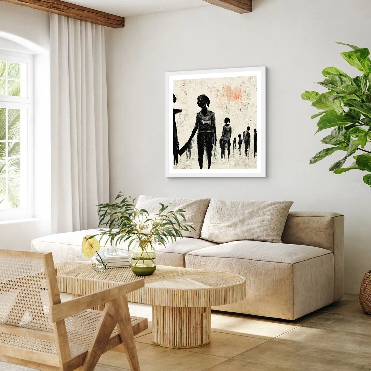 Poster in einem weißen Rahmen - Gegen die Einsamkeit - 30x30 cm