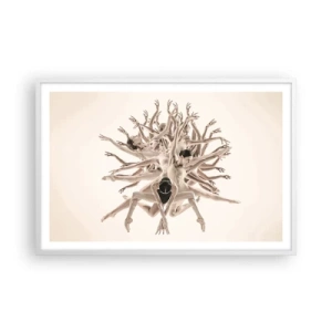 Poster in einem weißen Rahmen - Aufblühen im Tanz - 91x61 cm