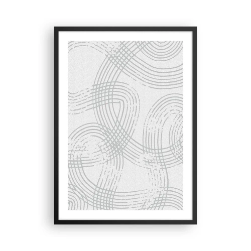 Poster in einem schwarzem Rahmen - Eine minimalistische Komposition aus abstrakten Linien auf hellem Hintergrund. - 50x70cm - Es gibt keinen einfachen Weg - Moderne Wanddekoration für Wohnzimmer und Schlafzimmer ARTTOR