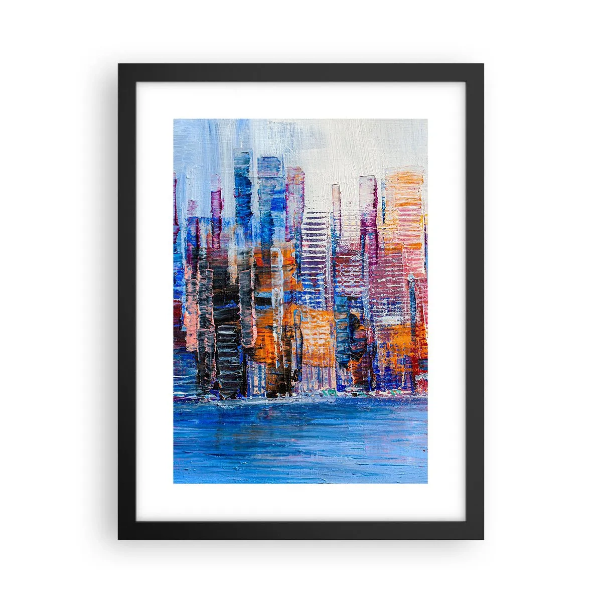 Poster in einem schwarzem Rahmen - Fröhliche Metropole - 30x40 cm