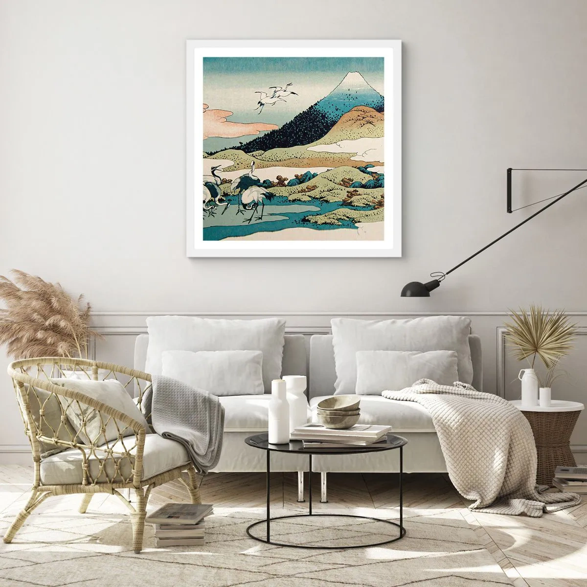 Poster in einem weißen Rahmen - Im japanischen Geist - 40x40 cm