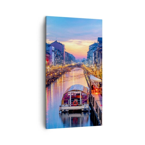 Bild auf Leinwand - Leinwandbild - Ein Abend voller Licht und Spaß - 45x80 cm