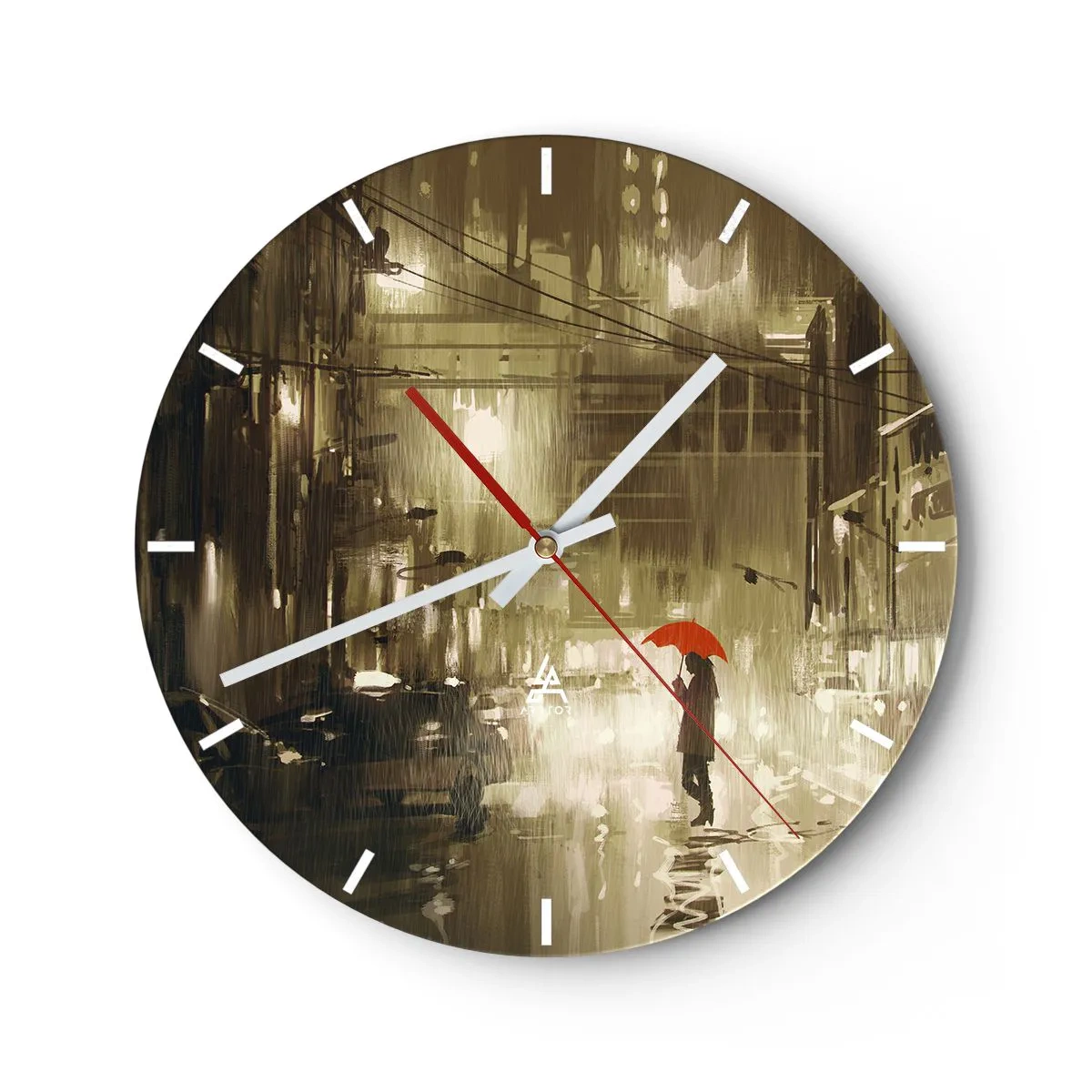 Wanduhr - Glasuhr - Allein aber nicht einsam - 40x40 cm