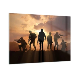 Glasbild - Bild auf glas - Waffenbrüder - 100x70cm - Waffenbrüder - Moderne Wanddekoration für Wohnzimmer und Schlafzimmer ARTTOR