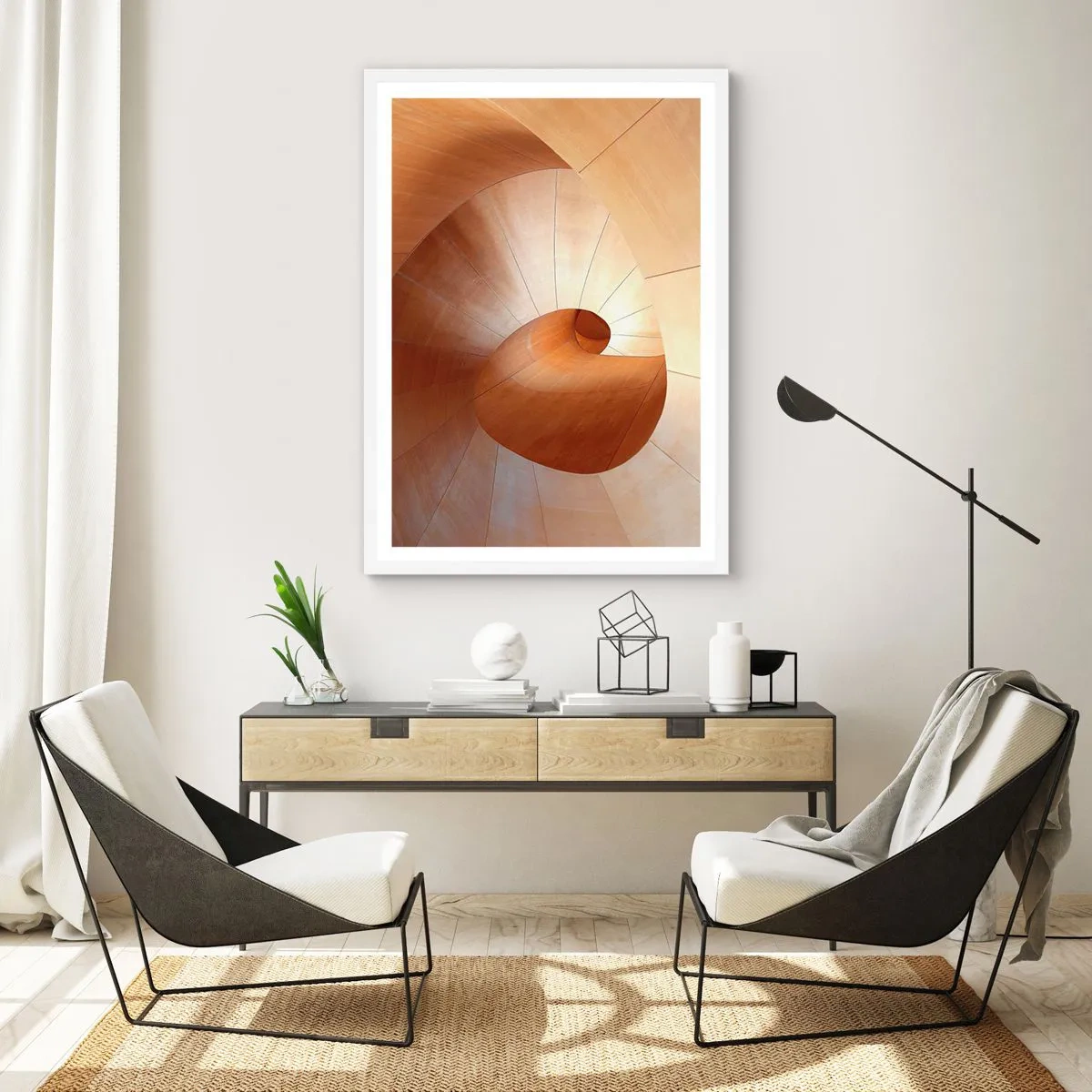 Poster in einem weißen Rahmen - Architektonische Serpentine - 40x50 cm