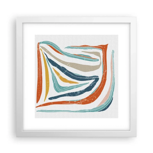 Poster in einem weißen Rahmen - Abstraktion mit einem freundlichen Lächeln - 30x30 cm