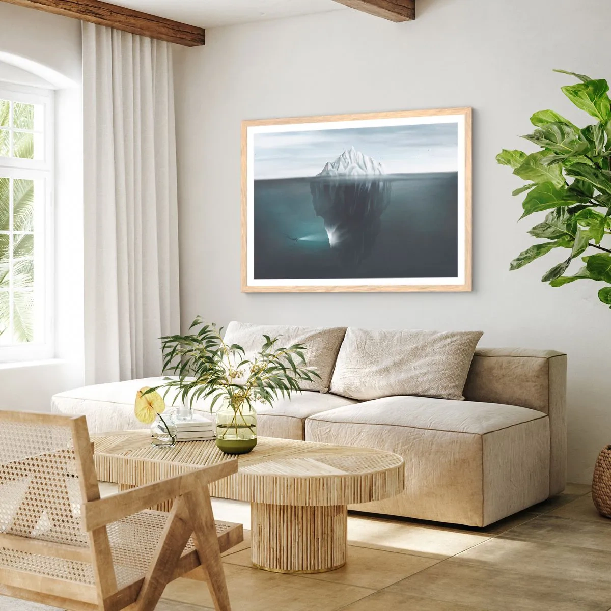 Poster in einem Rahmen aus heller Eiche - Unterwassergeheimnis - 100x70 cm