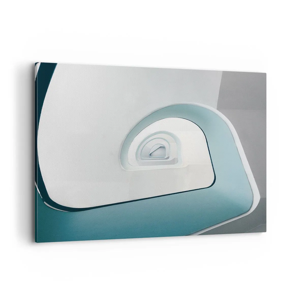 Bild auf Leinwand - Leinwandbild - Minimalistische Architektur mit abgerundeten Linien - 120x80cm - Bis zum Ende des Blaus - Moderne Wanddekoration für Wohnzimmer und Schlafzimmer ARTTOR