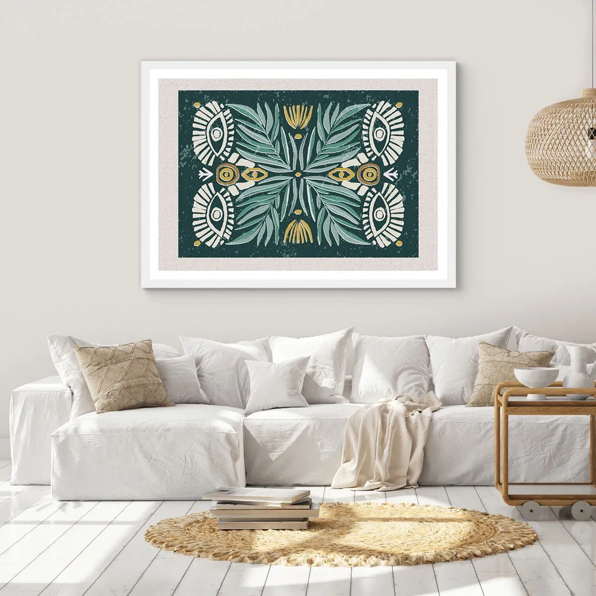 Poster in einem weißen Rahmen - Wie ein Volksausschnitt - 100x70 cm