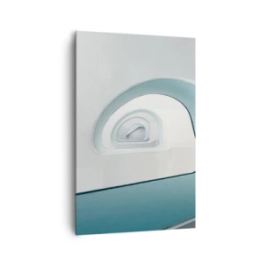 Bild auf Leinwand - Leinwandbild - Minimalistische Architektur mit abgerundeten Linien - 80x120cm - Bis zum Ende des Blaus - Moderne Wanddekoration für Wohnzimmer und Schlafzimmer ARTTOR