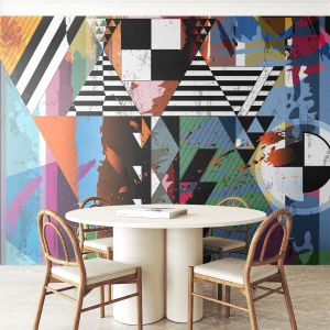 Fototapete Premium Sand - Geometrisch und organisch - Abstraktion, Stück, Moderne Kunst - 300x210 cm