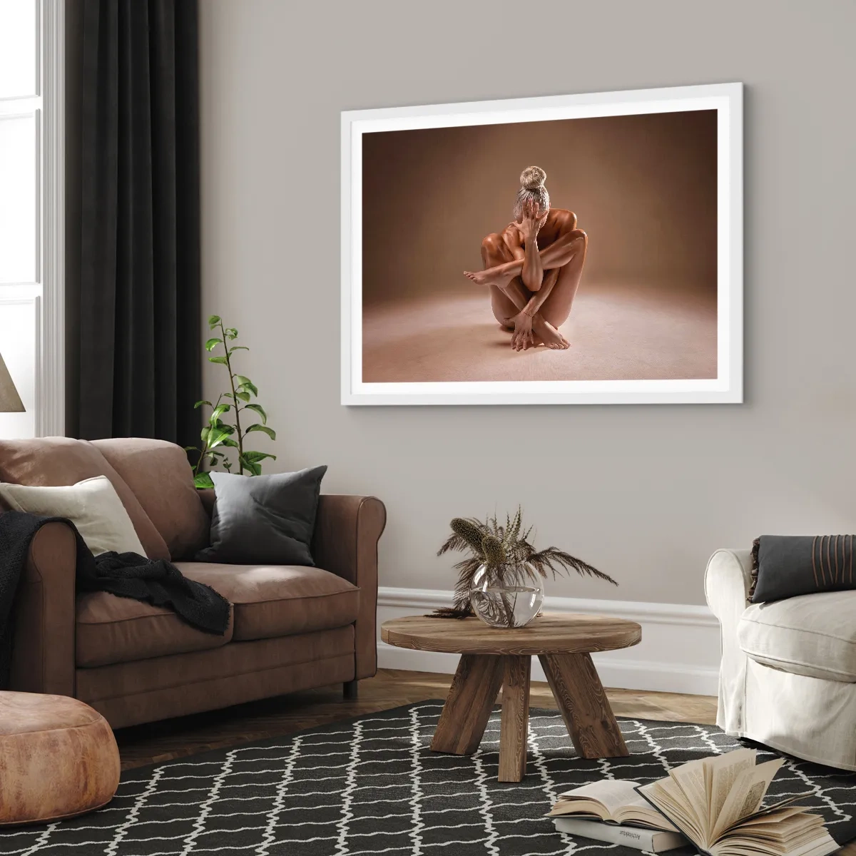 Poster in einem weißen Rahmen - Die Einheit von Körper und Geist - 100x70 cm