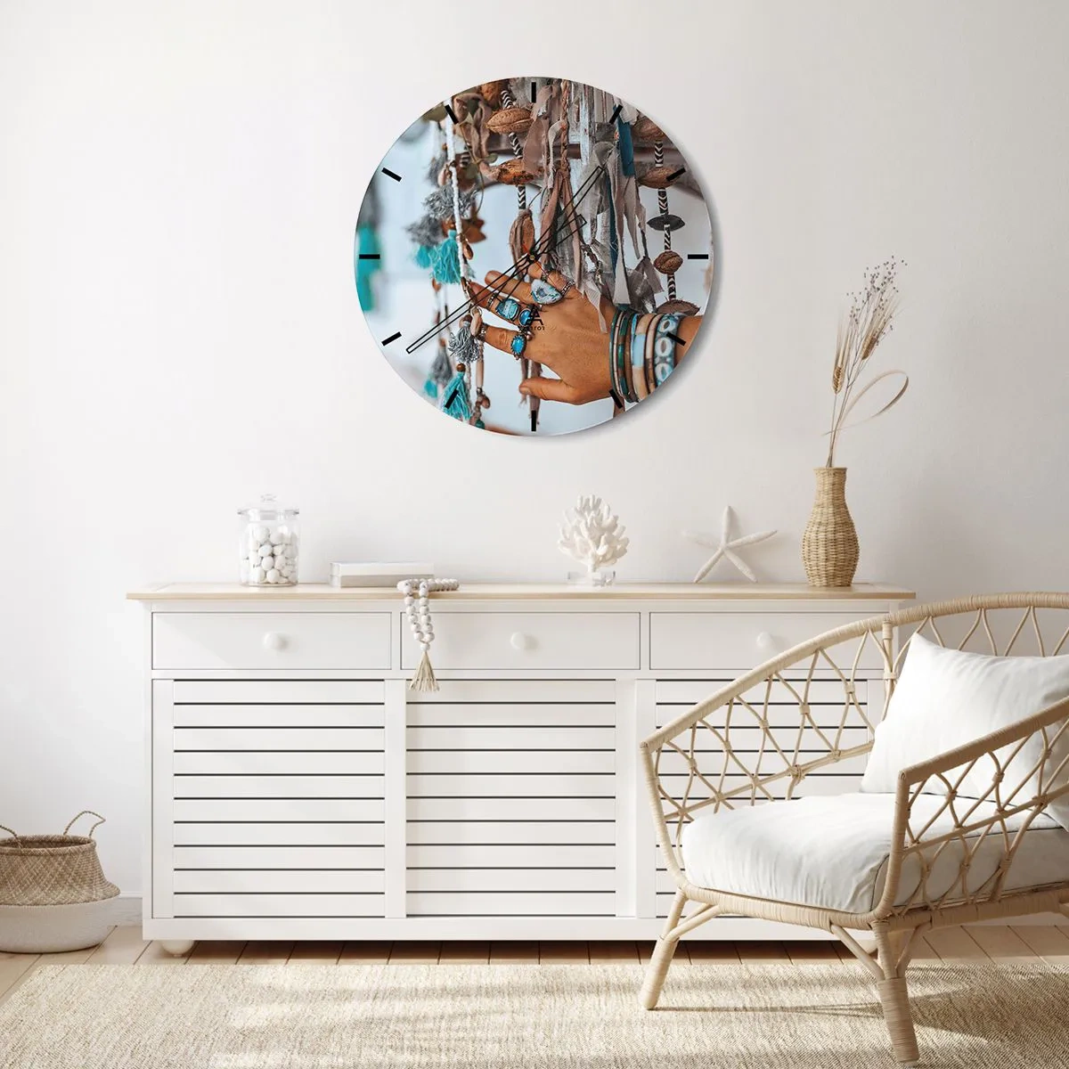 Wanduhr - Glasuhr - Lokale Schätze - 40x40 cm