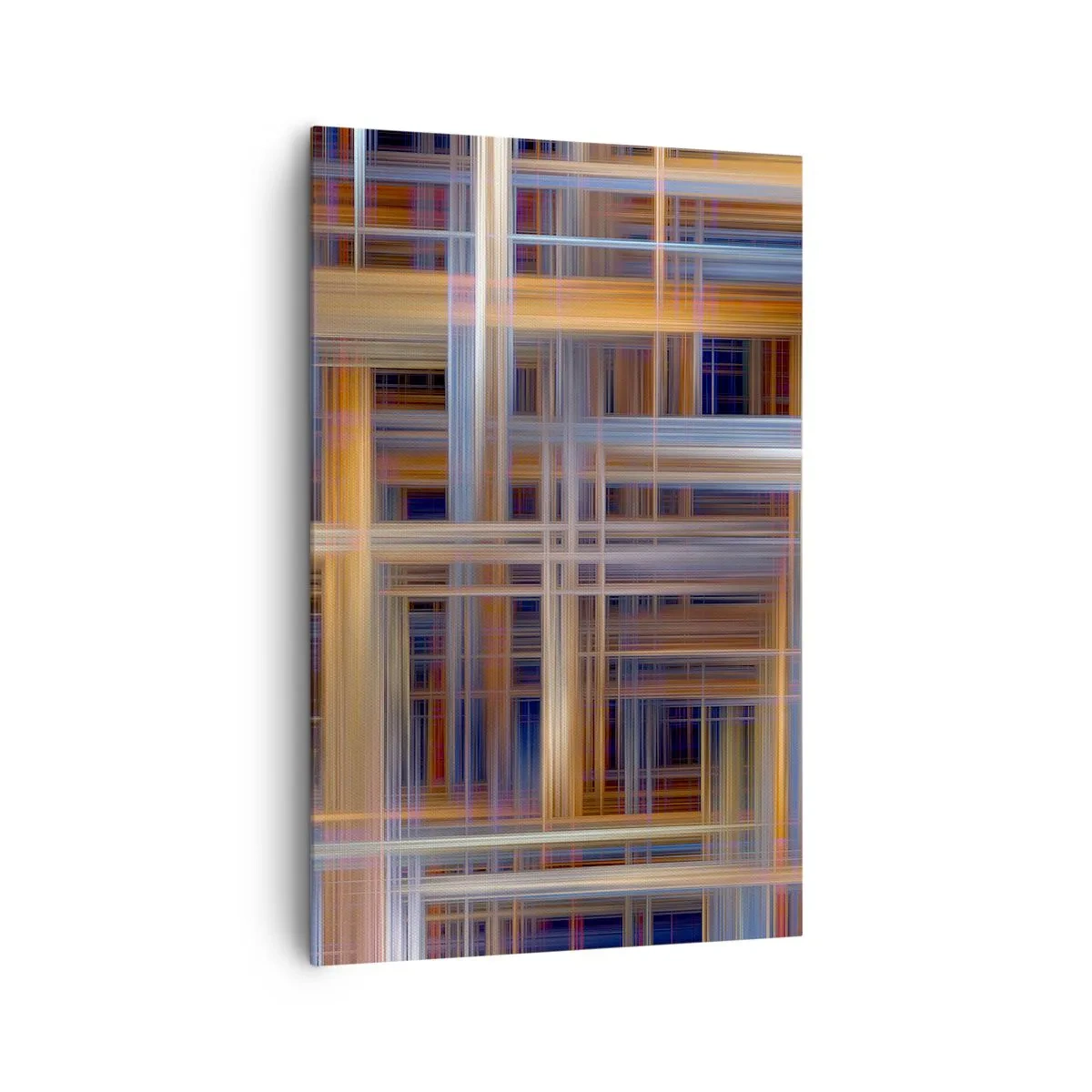 Bild auf Leinwand - Leinwandbild - Abstrakte geometrische Muster in Pastellfarben - 80x120cm - Aus Licht gewebt - Moderne Wanddekoration für Wohnzimmer und Schlafzimmer ARTTOR