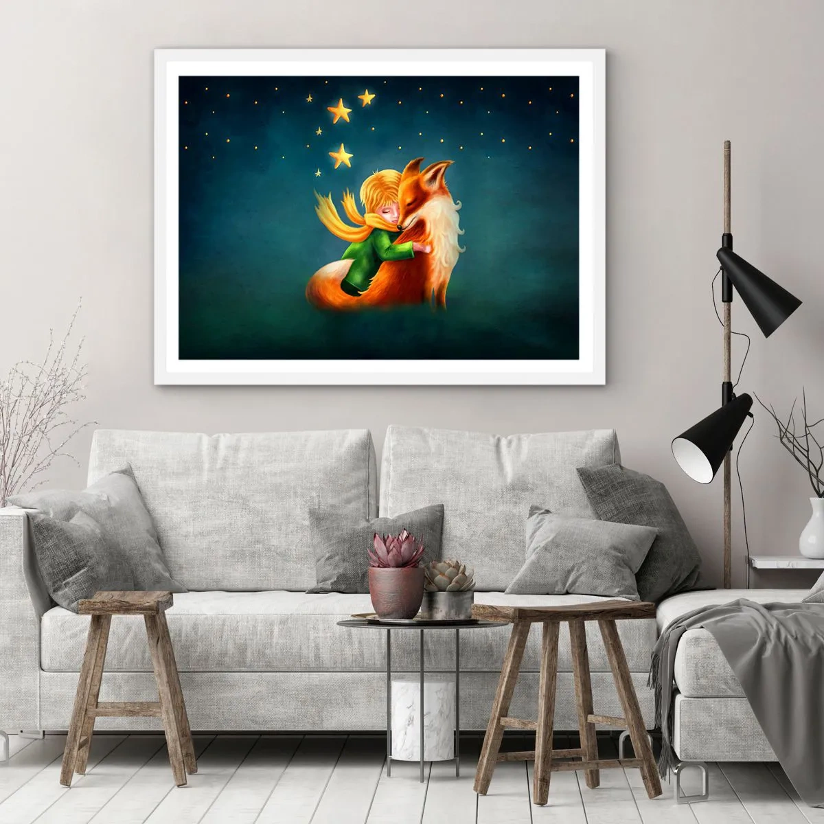 Poster in einem weißen Rahmen - Kleiner Prinz - 40x30 cm