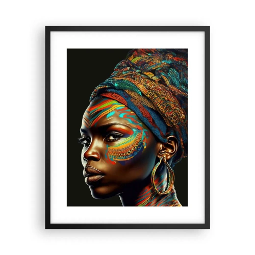 Poster in einem schwarzem Rahmen - Afrikanische Königin - 40x50 cm