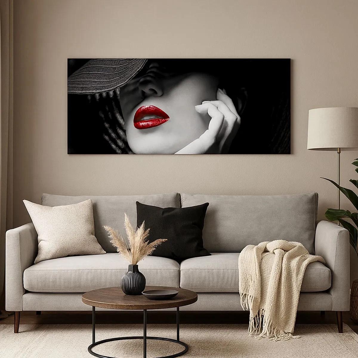 Bild auf Leinwand - Leinwandbild - Eine Studie in Scharlachrot - 100x40 cm