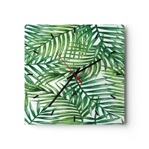 Wanduhr - Glasuhr - Unter dem grünen Baldachin - 40x40 cm