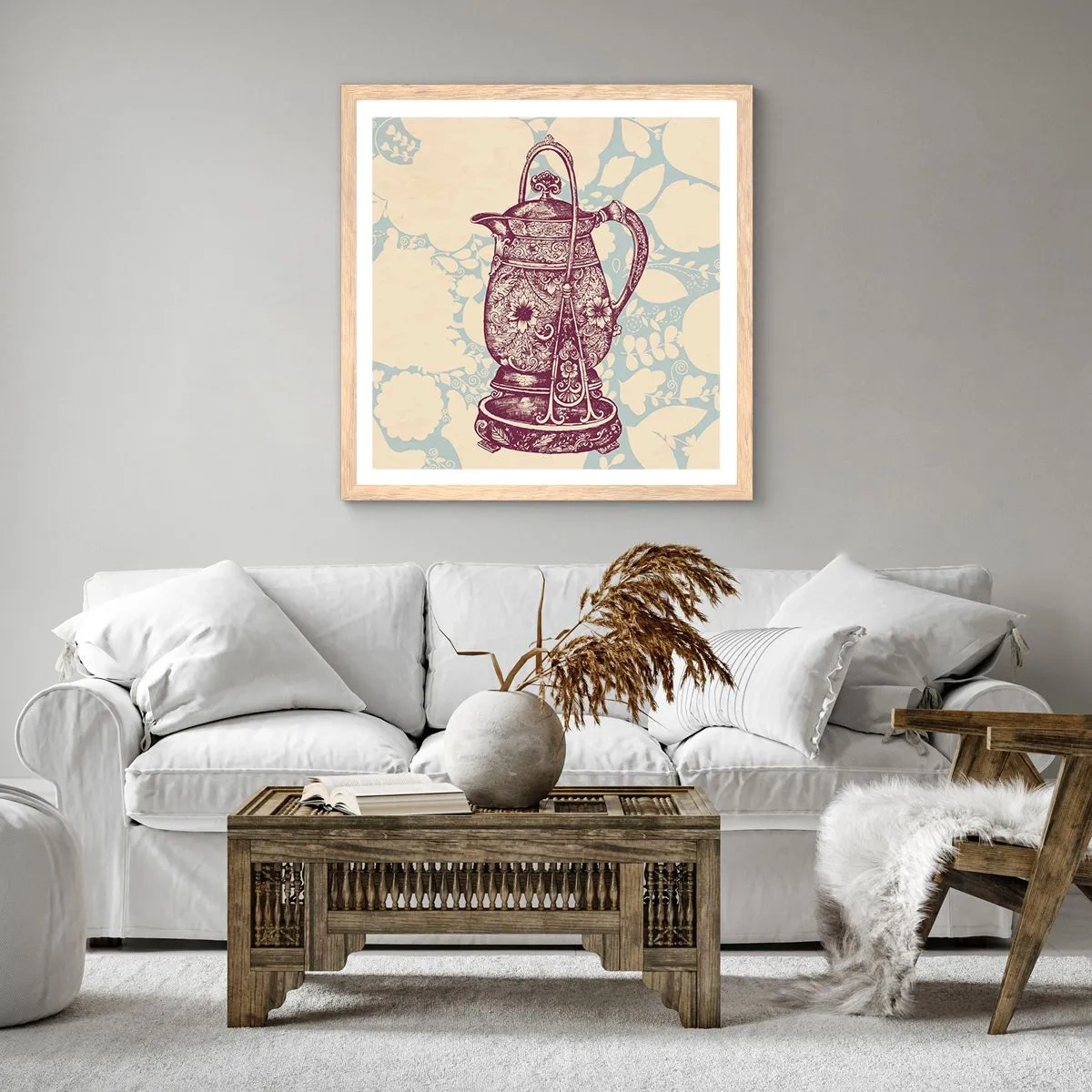 Poster in einem Rahmen aus heller Eiche - Schönheit des Alltags - 60x60 cm