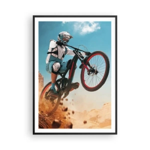 Poster in einem schwarzem Rahmen - Fahrrad-Wahnsinn-Dämon - 70x100 cm