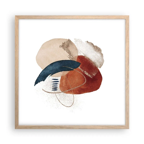 Poster in einem Rahmen aus heller Eiche - Ovale Komposition - 50x50 cm