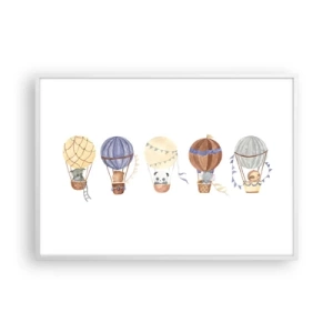 Poster in einem weißen Rahmen - Freunde auf Reise - 100x70 cm