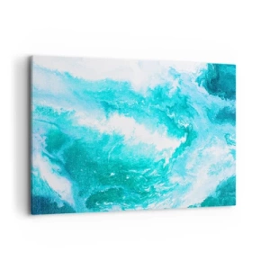 Bild auf Leinwand - Leinwandbild - Abstrakter Wirbel in Blautönen - 120x80cm - Im Kern des Elements - Moderne Wanddekoration für Wohnzimmer und Schlafzimmer ARTTOR
