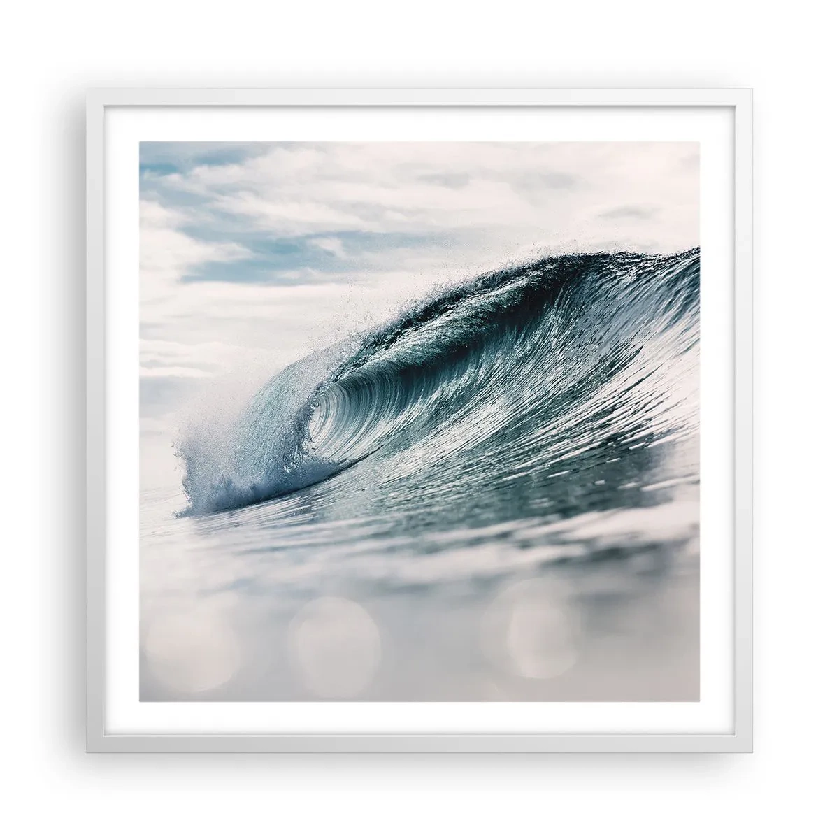Poster in einem weißen Rahmen - Wasserspitze - 60x60 cm