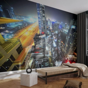 Fototapete Premium Sand - Ein Wunder in der Wüste - Stadt, Dubai, Die Architektur - 450x315 cm