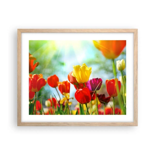 Poster in einem Rahmen aus heller Eiche - Alle Farben der Sonne - 50x40 cm